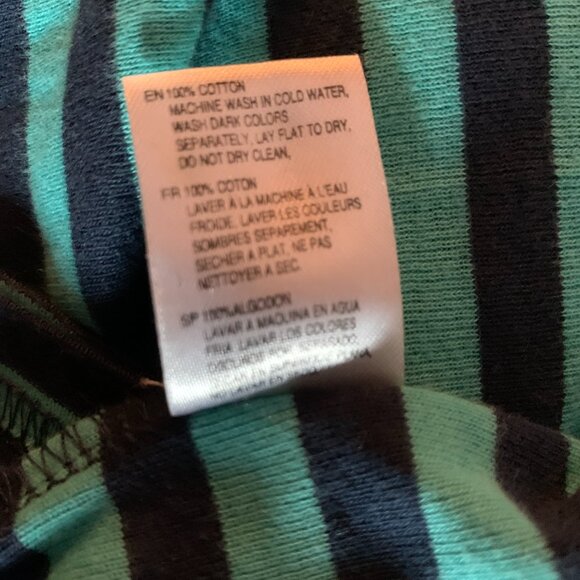 RAZZLE DAZZLE - large turtleneck short sleeves long shirt - Aqua stripes medium - Picture 6 of 7